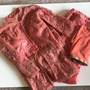 Lehenga-3 piece- Peach/Coral- XS/XXS